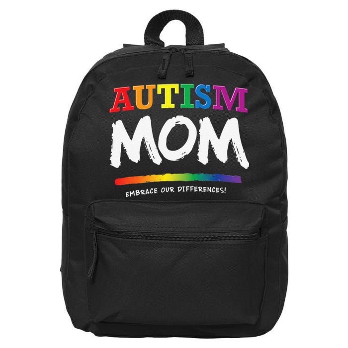 Autism Awareness Gift For Mom, Mommy, Women's Graphic 16 in Basic Backpack