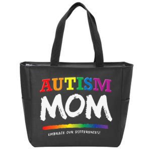 Autism Awareness Gift For Mom, Mommy, Women's Graphic Zip Tote Bag