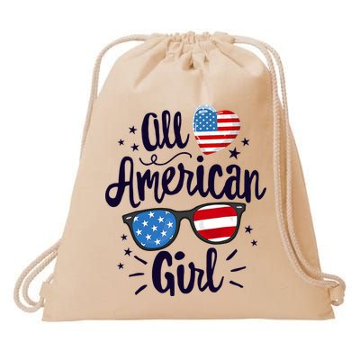 All American Girl USA America Flag Drawstring Bag