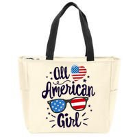All American Girl USA America Flag Zip Tote Bag