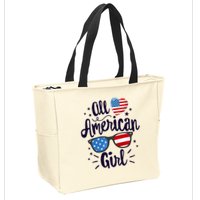 All American Girl USA America Flag Zip Tote Bag