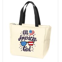 All American Girl USA America Flag Zip Tote Bag