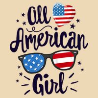All American Girl USA America Flag Zip Tote Bag