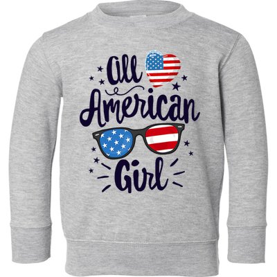 All American Girl USA America Flag Toddler Sweatshirt