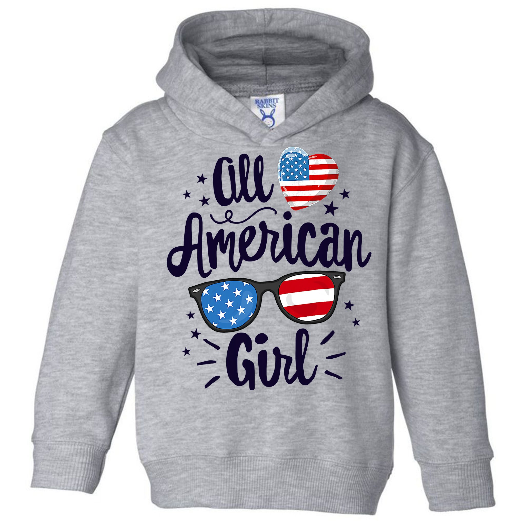 All American Girl USA America Flag Toddler Hoodie
