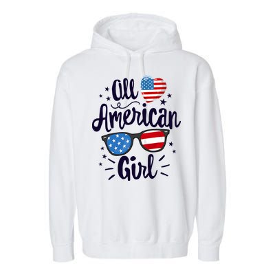 All American Girl USA America Flag Garment-Dyed Fleece Hoodie