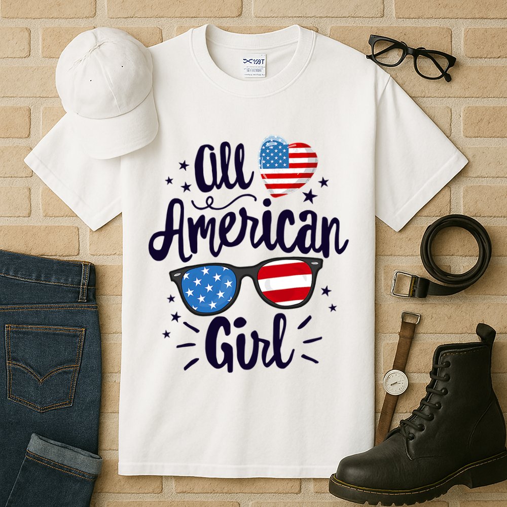 All American Girl USA America Flag Tall T-Shirt