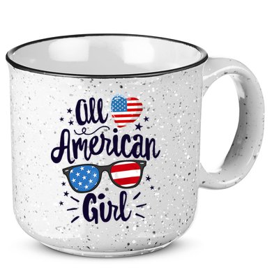 All American Girl USA America Flag 15oz Campfire Ceramic Mug