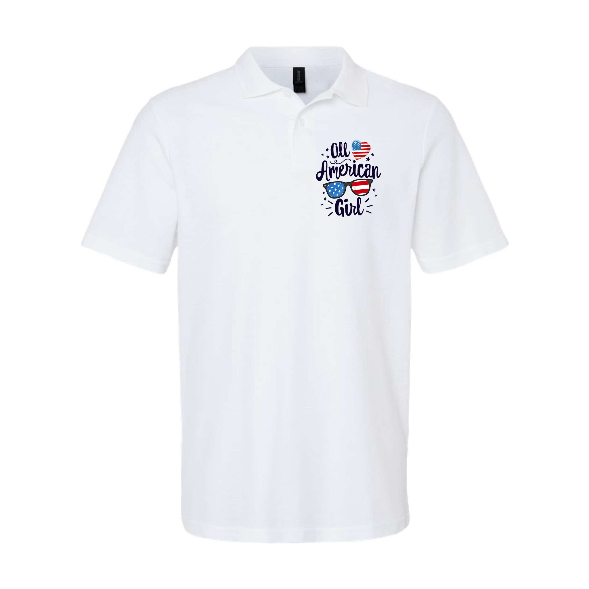 All American Girl USA America Flag Polo