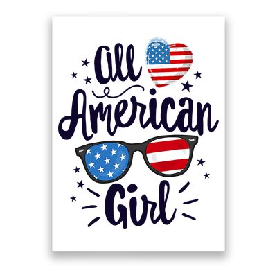 All American Girl USA America Flag Poster