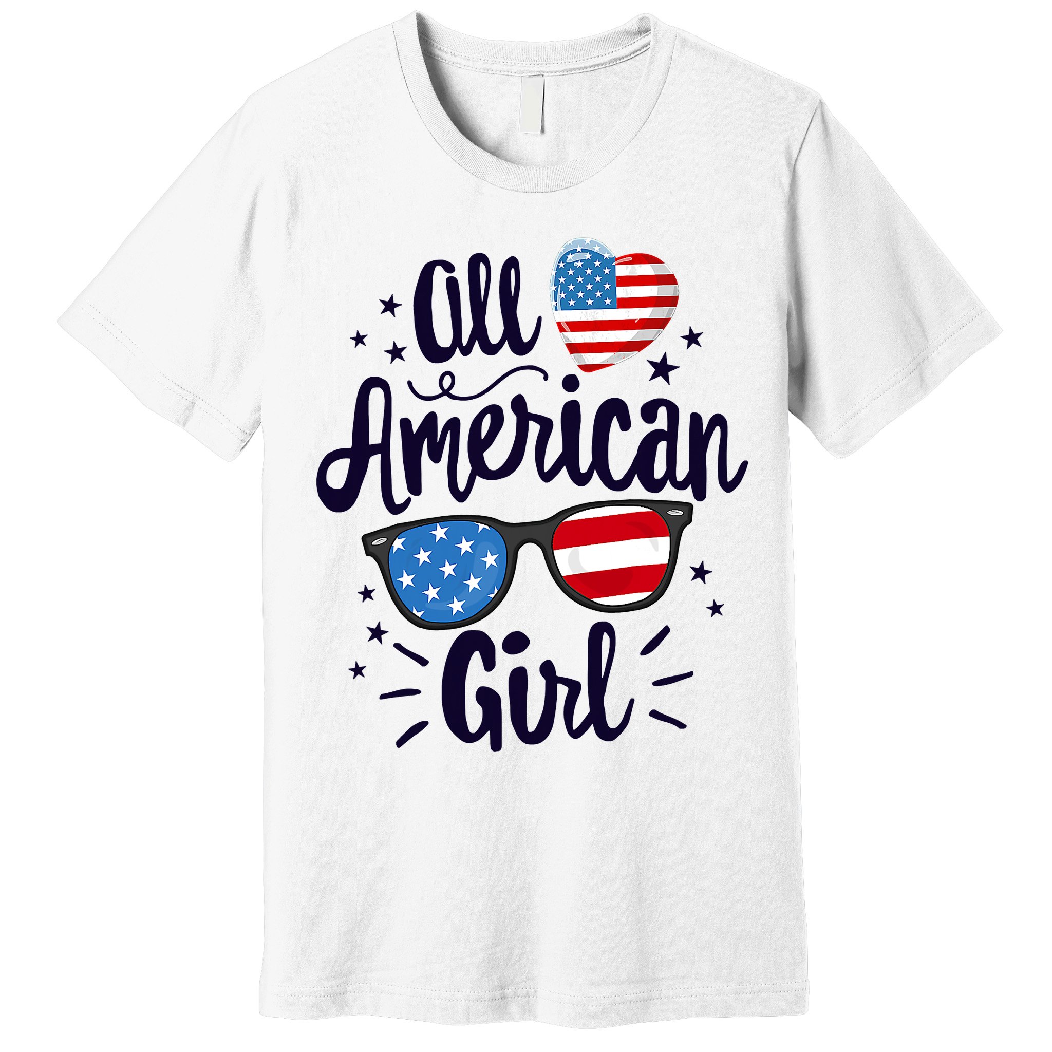 All American Girl USA America Flag Premium T-Shirt