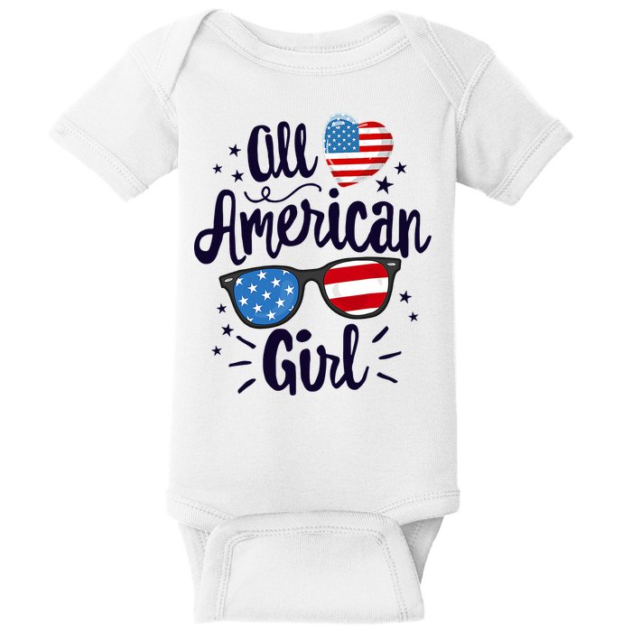 All American Girl USA America Flag Baby Bodysuit