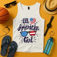 All American Girl USA America Flag Tank Top