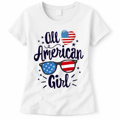 All American Girl USA America Flag Womens T-Shirt