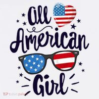 All American Girl USA America Flag Womens T-Shirt