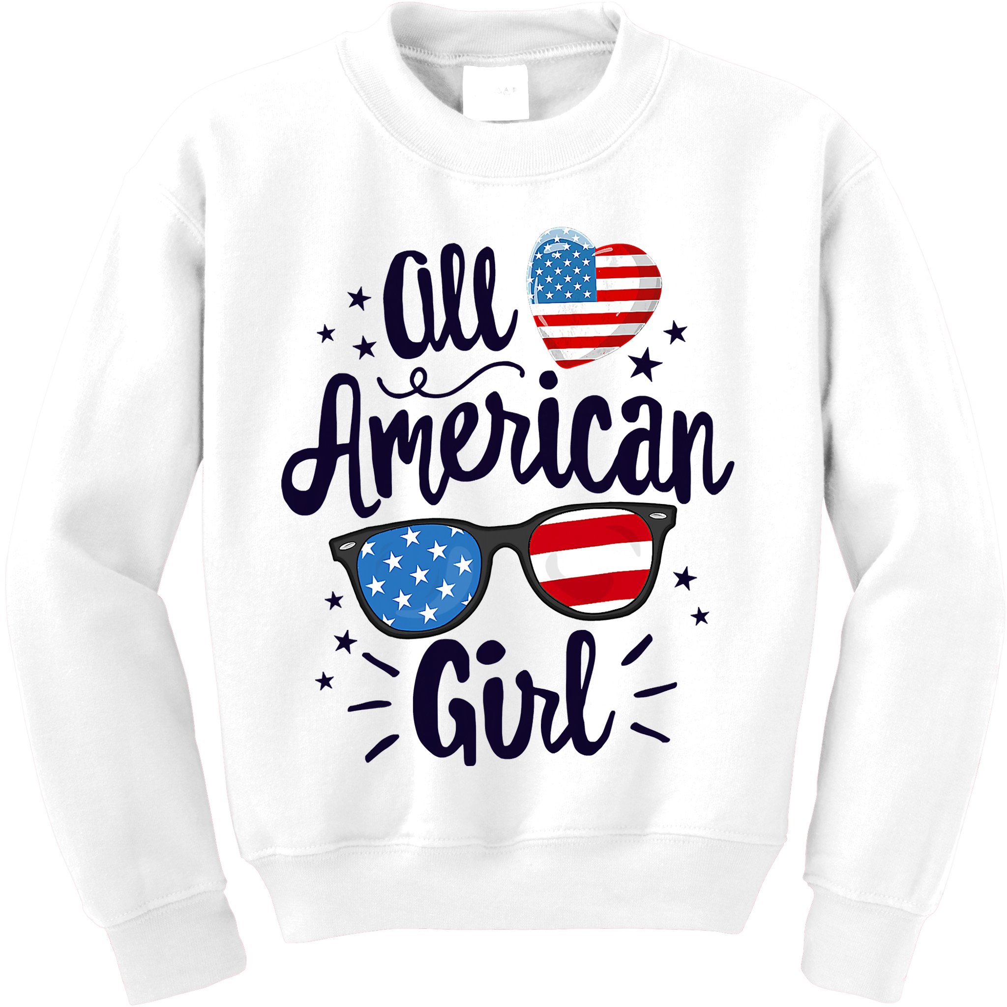 All American Girl USA America Flag Kids Sweatshirt