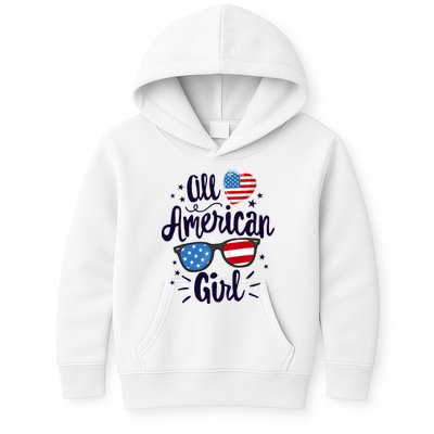 All American Girl USA America Flag Kids Hoodie