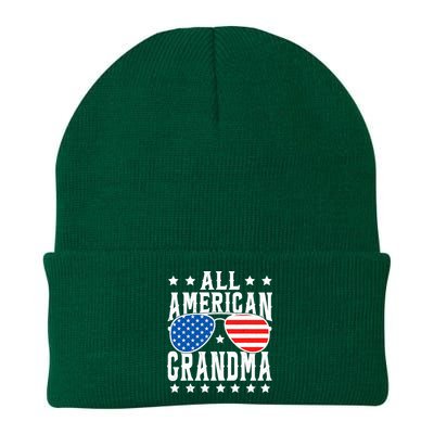 All American Grandma 4th Of July Patriotic Usa Sunglasses Knit Cap Winter Beanie