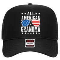 All American Grandma 4th Of July Patriotic Usa Sunglasses High Crown Mesh Back Trucker Hat