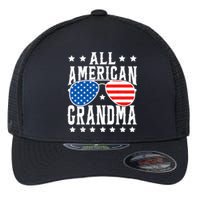 All American Grandma 4th Of July Patriotic Usa Sunglasses Flexfit Unipanel Trucker Cap