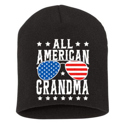 All American Grandma 4th Of July Patriotic Usa Sunglasses Short Acrylic Beanie