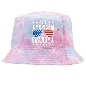 All American Grandma 4th Of July Patriotic Usa Sunglasses Tie-Dyed Bucket Hat