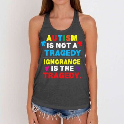 Autism Awareness Gift Fors Mom And Autism Women's Knotted Racerback Tank