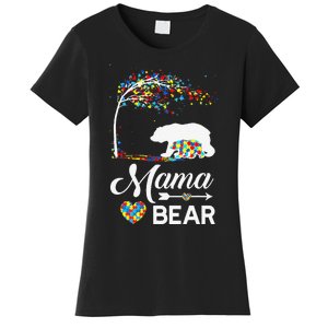 Autism Awareness Gift Mama Bear Support Autistic Autism Mom Women's T-Shirt