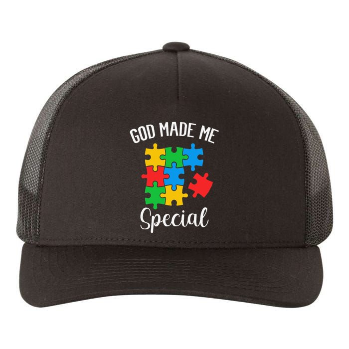 Autism Awareness God Made Me Special Yupoong Adult 5-Panel Trucker Hat