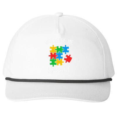 Autism Awareness God Made Me Special Snapback Five-Panel Rope Hat