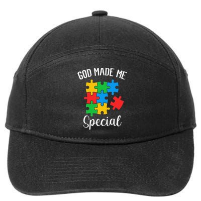 Autism Awareness God Made Me Special 7-Panel Snapback Hat