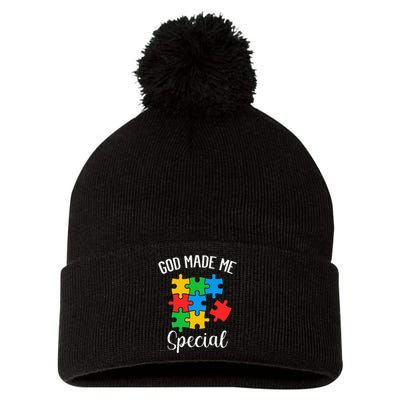 Autism Awareness God Made Me Special Pom Pom 12in Knit Beanie