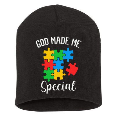 Autism Awareness God Made Me Special Short Acrylic Beanie