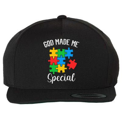 Autism Awareness God Made Me Special Wool Snapback Cap