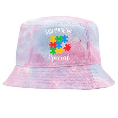 Autism Awareness God Made Me Special Tie-Dyed Bucket Hat