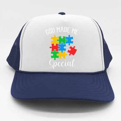 Autism Awareness God Made Me Special Trucker Hat