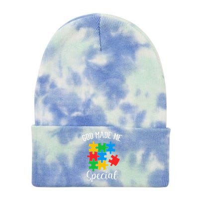 Autism Awareness God Made Me Special Tie Dye 12in Knit Beanie