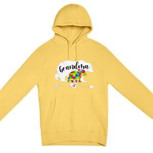 Autism Awareness Grandma Bear Support Autistic Adults Women Premium Pullover Hoodie