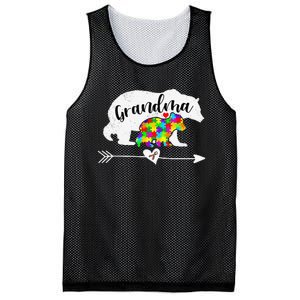 Autism Awareness Grandma Bear Support Autistic Adults Women Mesh Reversible Basketball Jersey Tank