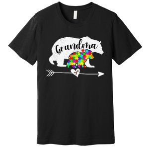 Autism Awareness Grandma Bear Support Autistic Adults Women Premium T-Shirt