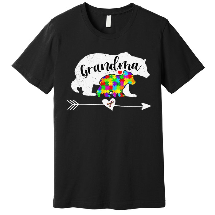 Autism Awareness Grandma Bear Support Autistic Adults Women Premium T-Shirt