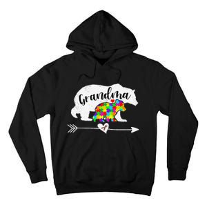 Autism Awareness Grandma Bear Support Autistic Adults Women Tall Hoodie