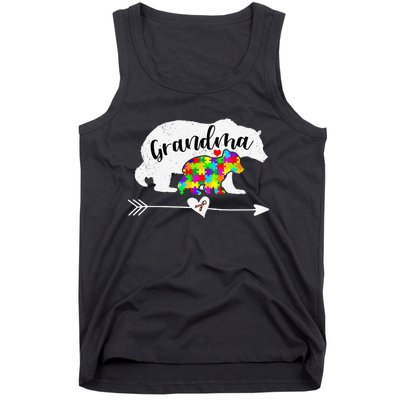 Autism Awareness Grandma Bear Support Autistic Adults Women Tank Top