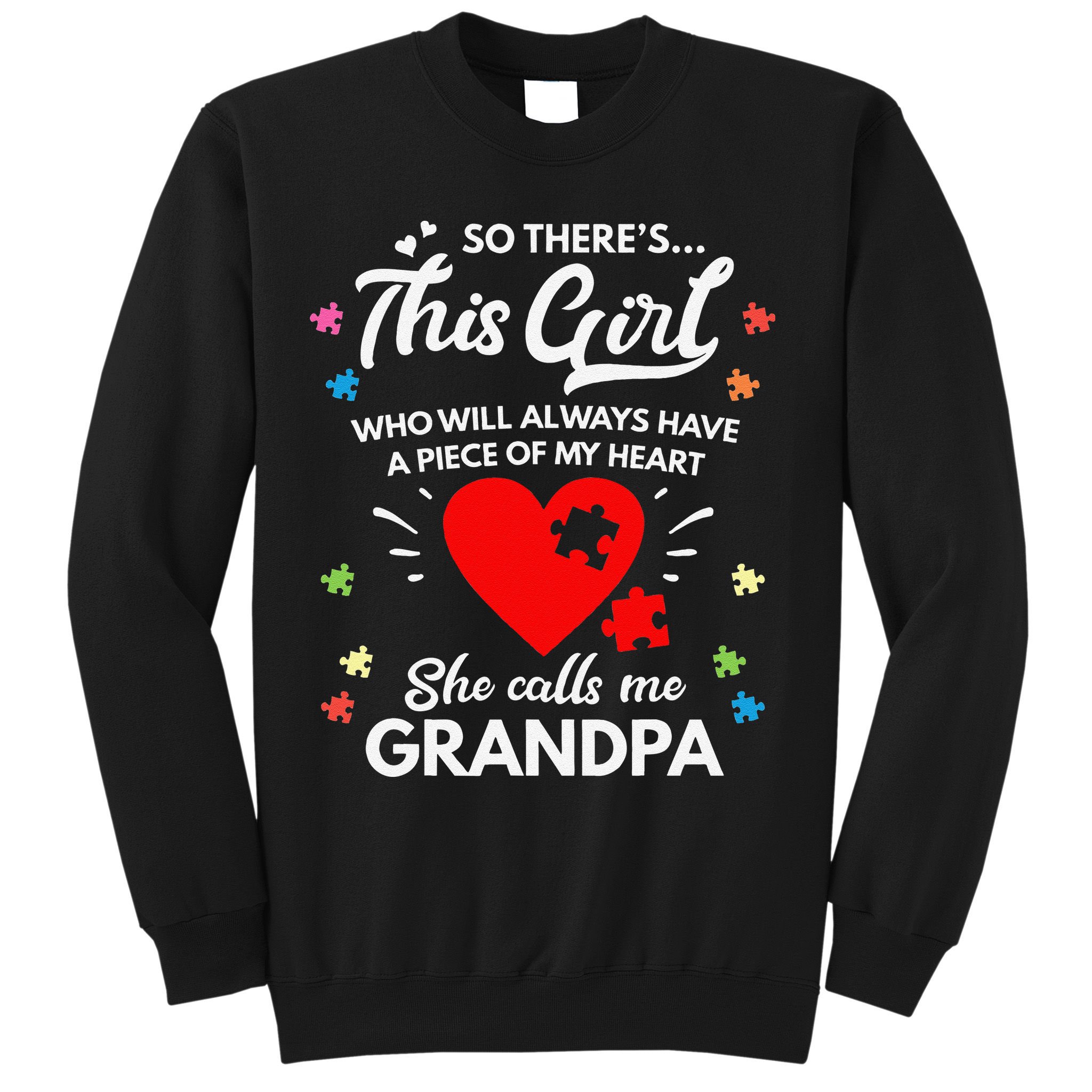 Autism Awareness Grandpa Autism Love Heart Sweatshirt