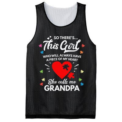 Autism Awareness Grandpa Autism Love Heart Mesh Reversible Basketball Jersey Tank