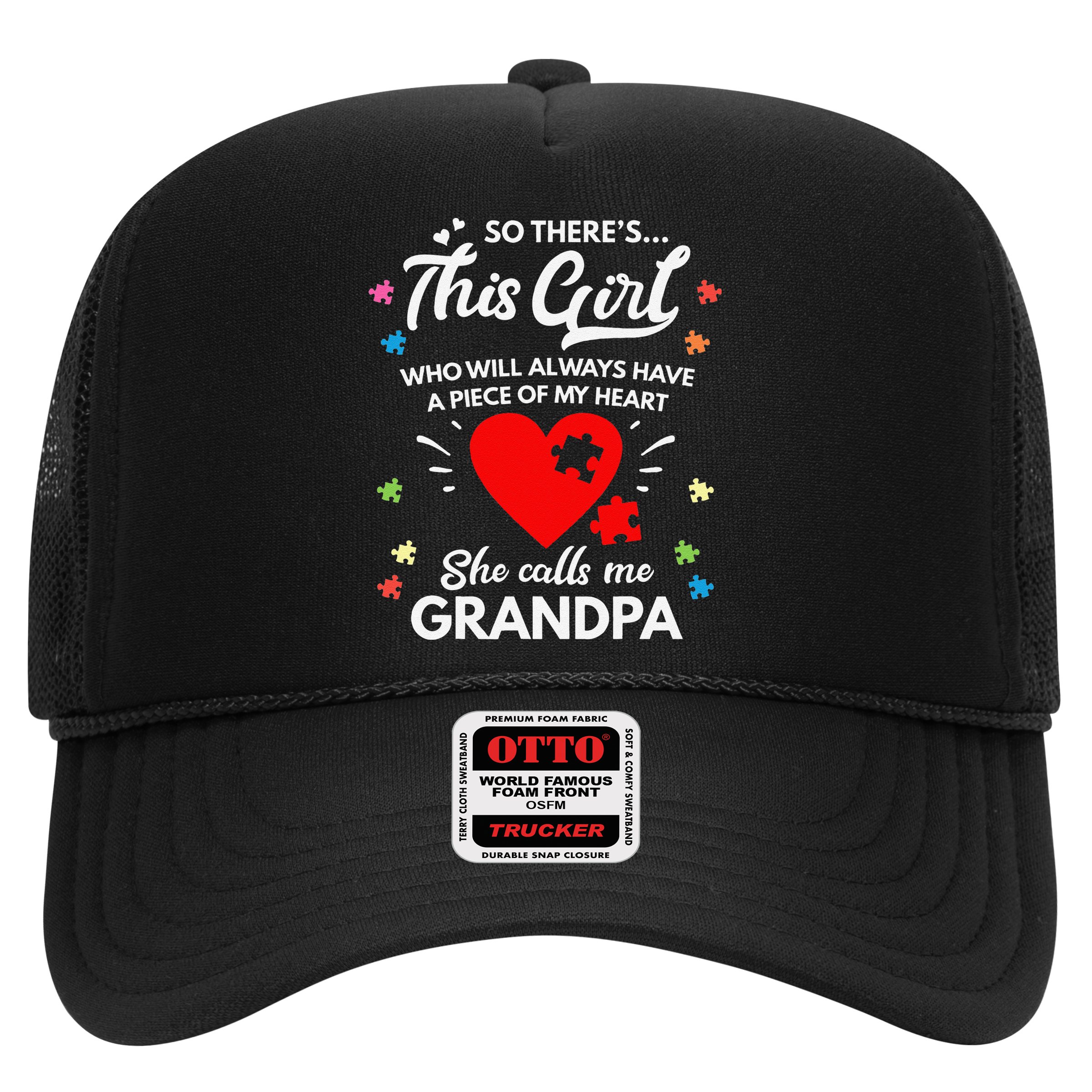 Autism Awareness Grandpa Autism Love Heart Hat