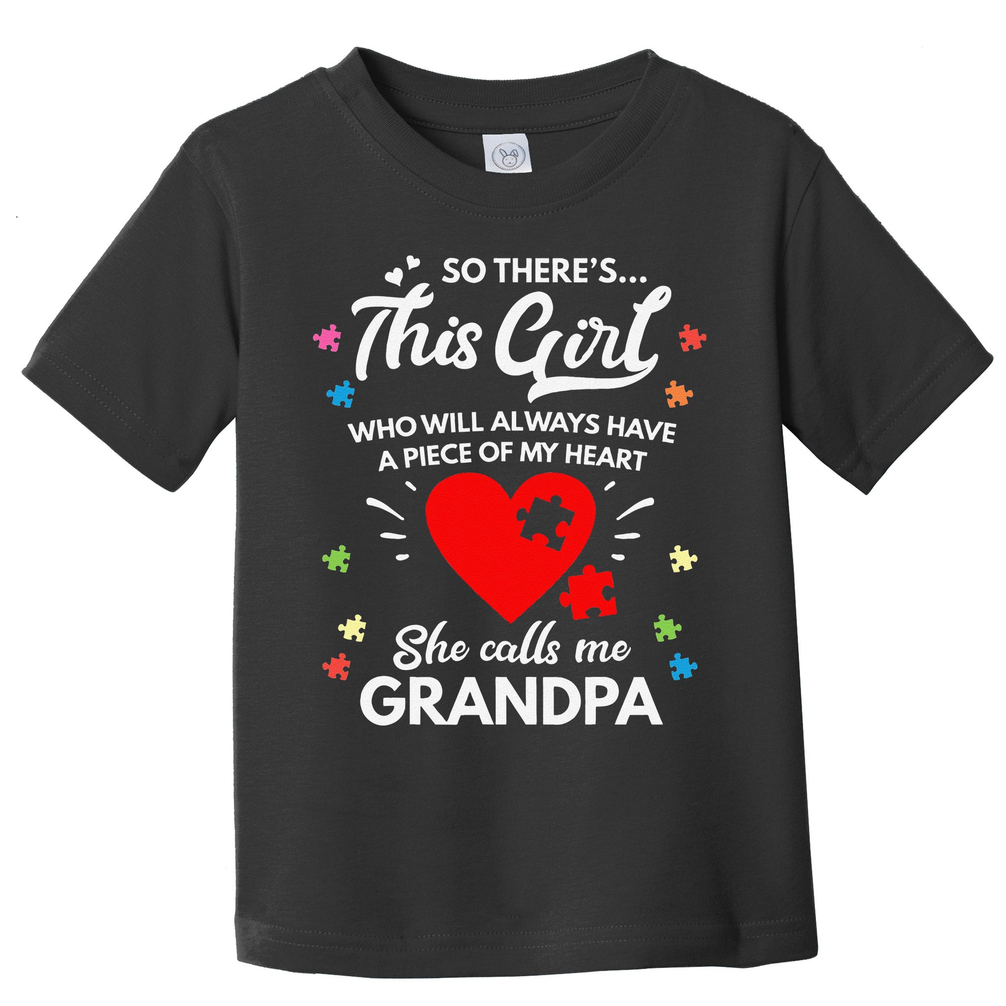 Autism Awareness Grandpa Autism Love Heart Toddler T-Shirt