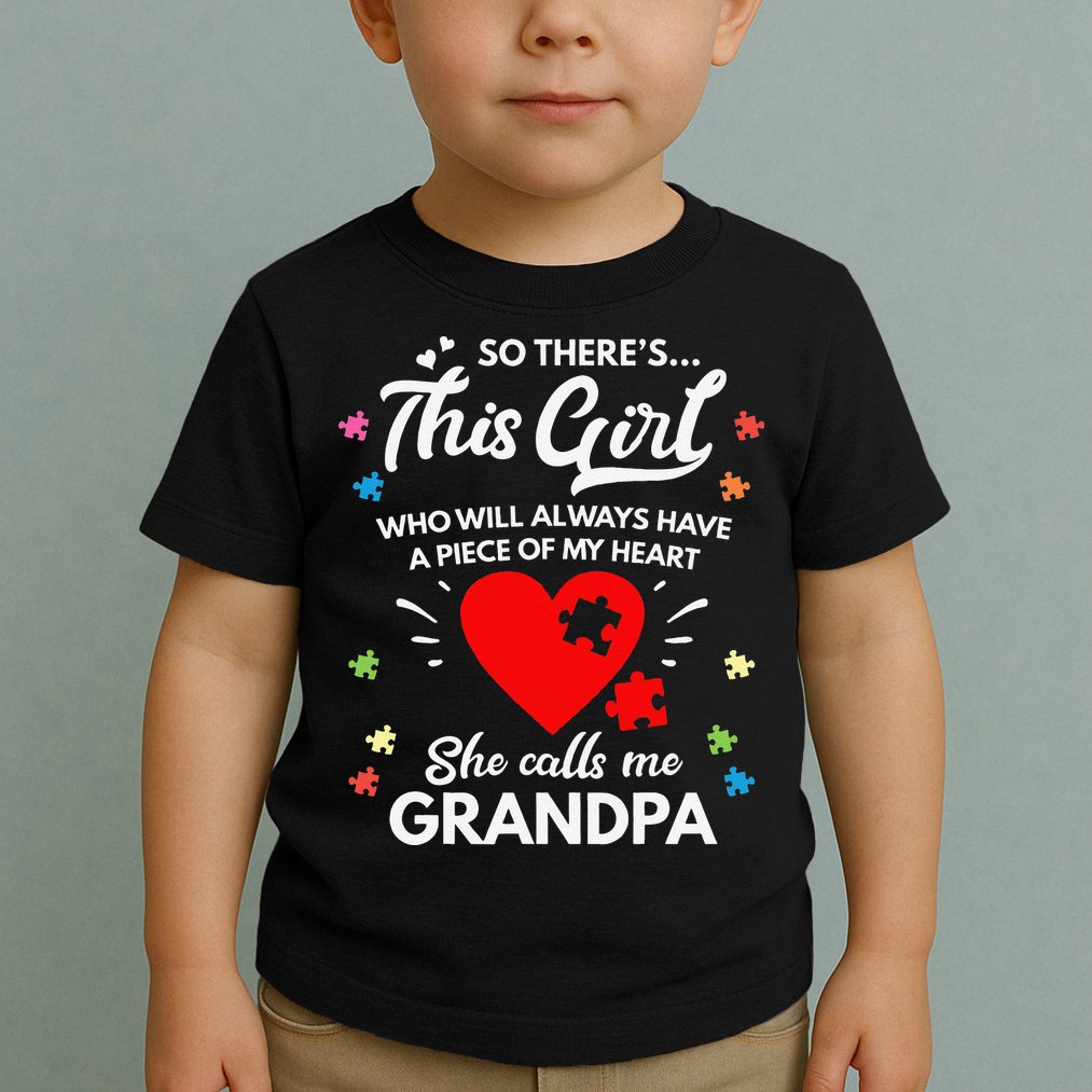 Autism Awareness Grandpa Autism Love Heart Toddler T-Shirt