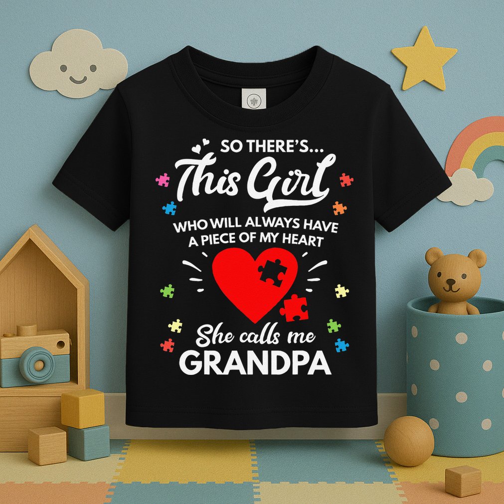 Autism Awareness Grandpa Autism Love Heart Toddler T-Shirt