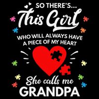 Autism Awareness Grandpa Autism Love Heart Visor